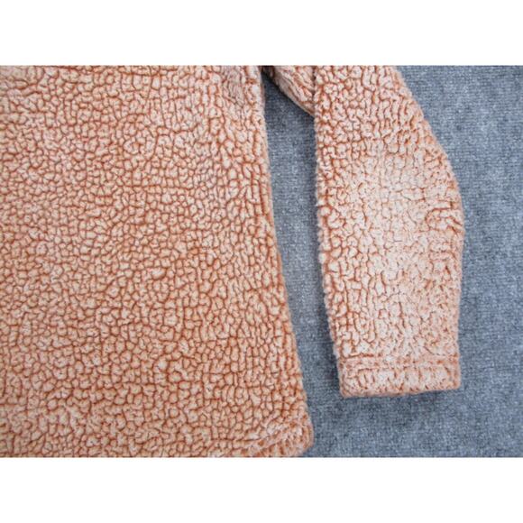 Scully Pullover Womens Medium Orange Sherpa Fleece Quarter Zip Raglan Cozy Teddy - Picture 13 of 16